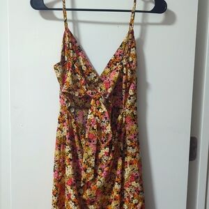 Forever 21 Pink and Orange Floral Maxi Dress